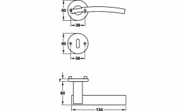 Hafele - Комплект ручок VINCIA лівий нержавіюча сталь матова 8мм - 902.95.590