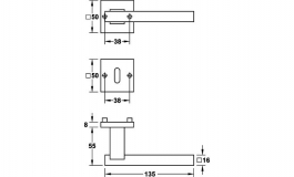 Hafele - Комплект ручок Lola лівий нержавіюча сталь матова 8мм - 902.95.666