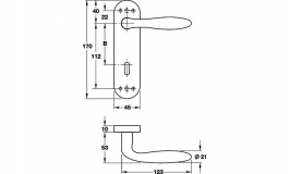 Hafele - Комплект ручок CB SISSIA правий нержавіюча сталь матова 8мм - 902.96.002