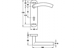 Hafele - Комплект ручок на планці STELLIA, нержавіюча сталь, матова, права - 902.96.012