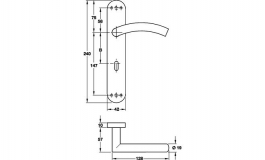 Hafele - Комплект ручок STELLIA планка PC правий нержавіюча сталь матова 8мм - 902.96.014