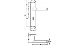 Hafele - Комплект ручка з кнопкою 8 LEILA, нержавіюча сталь, полірована/матова, права - 902.96.024