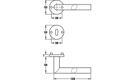 Hafele - Комплект ручок MELISSA PC правий нержавіюча сталь матова 8мм - 902.96.082