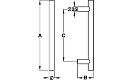 Hafele - Ручка STEVEN нержавіюч.ст.мат.30x1800мм - 903.00.618