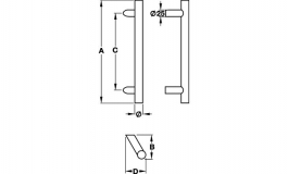 Hafele - Ручка TIM для вхідних дверей нержавіюча сталь матова D30мм 80х300мм - 903.00.703