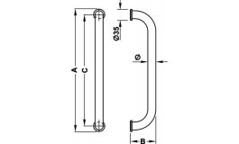 Hafele - Ручка для вхідних дверей 6670 нержавіюча сталь матова 350мм - 903.02.823