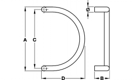 Hafele - Ручка для вхідних дверей DANIEL нержавіюча сталь матова 30х350мм - 903.02.963