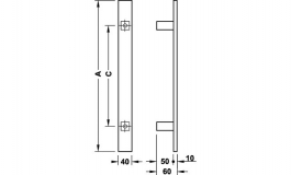 Hafele - Ручка для скляних дверей Cosimo нержавіюча сталь матова 450мм - 903.03.583