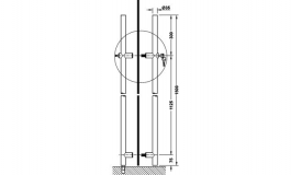 Hafele - Ручки для скляних дверей Michel нержавіюча сталь матова 1500 мм - 903.03.674