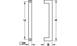 Hafele - Ручка для дверей нержавіюча сталь матова 1225 мм - 903.03.694
