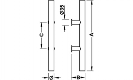Hafele - Ручка для вхідних дверей 6681 нержавіюча сталь матова 150мм - 903.10.816