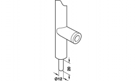 Hafele - Ручки для скляних дверей нержавіюча сталь матова 35  мм - 903.19.650