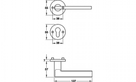 Hafele - Комплект ручок 7235 PC нержавіюча сталь матова - 903.22.087