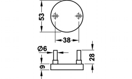 Hafele - Розетка глуха кругла нержавіюча сталь матова D53мм - 903.54.103