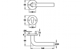 Hafele - Комплект ручок на розетці 8 CB PDH4101 нерж. сталь alasept - 903.79.100