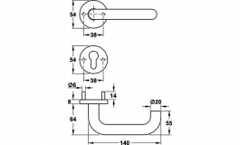 Hafele - Комплект ручок на розетці 8 CB PDH4102 нерж. сталь alasept - 903.79.103