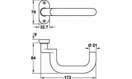 Hafele - Дверна ручка з розеткою 8 нержавіюча сталь матова модель RR-Rondo - 903.80.502