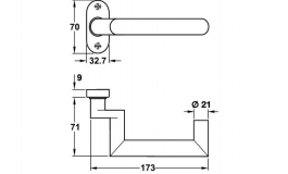Hafele - Дверна ручка з розеткою 8 нержавіюча сталь матова модель RR-Belcanto - 903.80.504