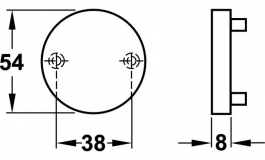 Hafele - Розетка глуха нержавіюча сталь матова - 903.80.708