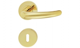 Hafele - Комплект дверних ручок PZ 8 нержавіюча сталь полірована, колір латунь, вкрита PVD  модель PHD4176 вогнетривкі - 903.92.159