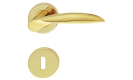 Hafele - Комплект дверних ручок PZ 8 нержавіюча сталь полірована, колір латунь, вкрита PVD модель PHD4177 вогнетривкі - 903.92.174