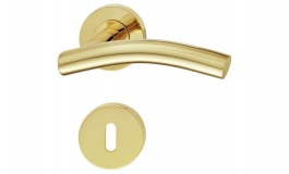 Hafele - Комплект дверних ручок WC 8 нержавіюча сталь, колір латуні полірованої, покриття PVD, модель PDH4173 - 903.93.098