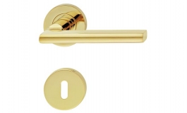 Hafele - Комплект дверних ручок WC 8 нержавіюча сталь, колір латуні полірованої, покриття PVD, модель  PDH4181 - 903.93.354