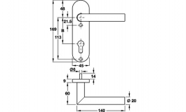 Hafele - Ручка дверна WC права набір нержавіюча сталь матова 8 - 903.94.932