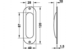 Hafele - Ручка 120х40 мм заокругл PZ, алюмін., золото мат. - 904.00.323