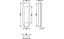 Hafele - Ручка врізна алюміній колір сірий 155 мм - 904.00.401