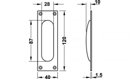Hafele - Ручка 120х40 мм, алюміній анодов., золотистий - 904.01.303