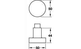 Hafele - Ручка для дверей D55х44 мм, алюміній анодований - 904.38.211