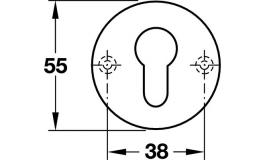 Hafele - Накладка дверного замка PC алюм.,сір. - 904.52.025