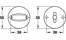 Hafele - Накладка дверного замка WC, алюм.,сір. - 904.53.025