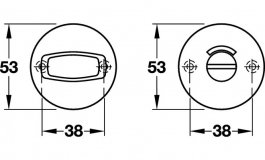 Hafele - Накладка-розетка для дверного замка WC, алюм.,срібляст. - 904.53.221
