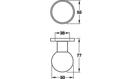 Hafele - Ручка кулька з розеткою алюміній колір сріблястий модель 2302 05 - 904.70.191