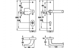 Hafele - Комплект ручок на планці CC ES1 15 алюм.,бронз. - 904.88.094