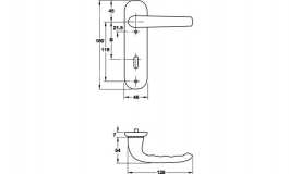 Hafele - Комплект ручок TOKYO CB алюміній колір: сталь анодована 8мм - 904.91.379