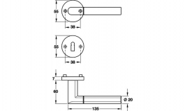 Hafele - Комплект ручок PC 8 алюм., сірий - 904.92.145