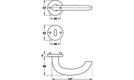 Hafele - Комплек ручок PC  8 MARSEILLE алюміній сріблястий - 904.92.171