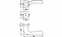 Hafele - Комплек ручок PC  MELBOURNE алюміній сріблястий - 904.92.301