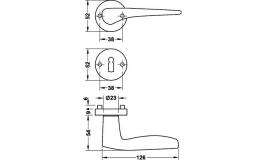 Hafele - Комплект ручок PZ 8 алюміній сріблястий - 904.92.321