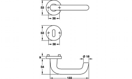 Hafele - Комплек ручок PC  PARIS алюміній сріблястий - 904.92.331