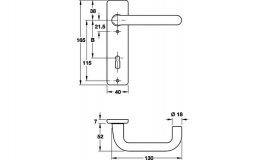 Hafele - Комплект ручок PC 8 алюм.,нов.,срібл. - 904.92.512
