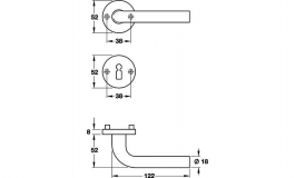 Hafele - Ручка 124х53, (анод. під срібло, алюміній) - 904.92.562