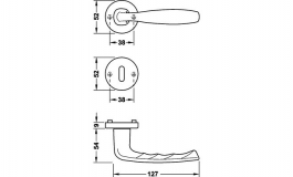 Hafele - Комплект ручок WC 8 New York алюміній сріблястий - 904.93.032