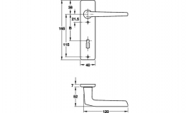 Hafele - Комплект ручка A91.12TW-KS алюміній срібний - 904.95.531