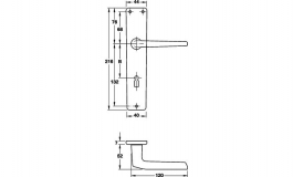 Hafele - Комплект ручок PC 8 з кнобом алюміній сріблястий модель A91.12TW-LS - 904.95.541