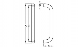 Hafele - Ручка-скоба алюмінієва колір: срібний 300мм - 905.02.230