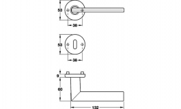 Hafele - Комплек ручок PC 8  STOCKHOLM алюміній сріблястий - 905.82.039